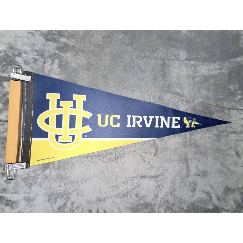UC Irvine Pennant College University Mascot Blue Yellow Felt Wall Decor